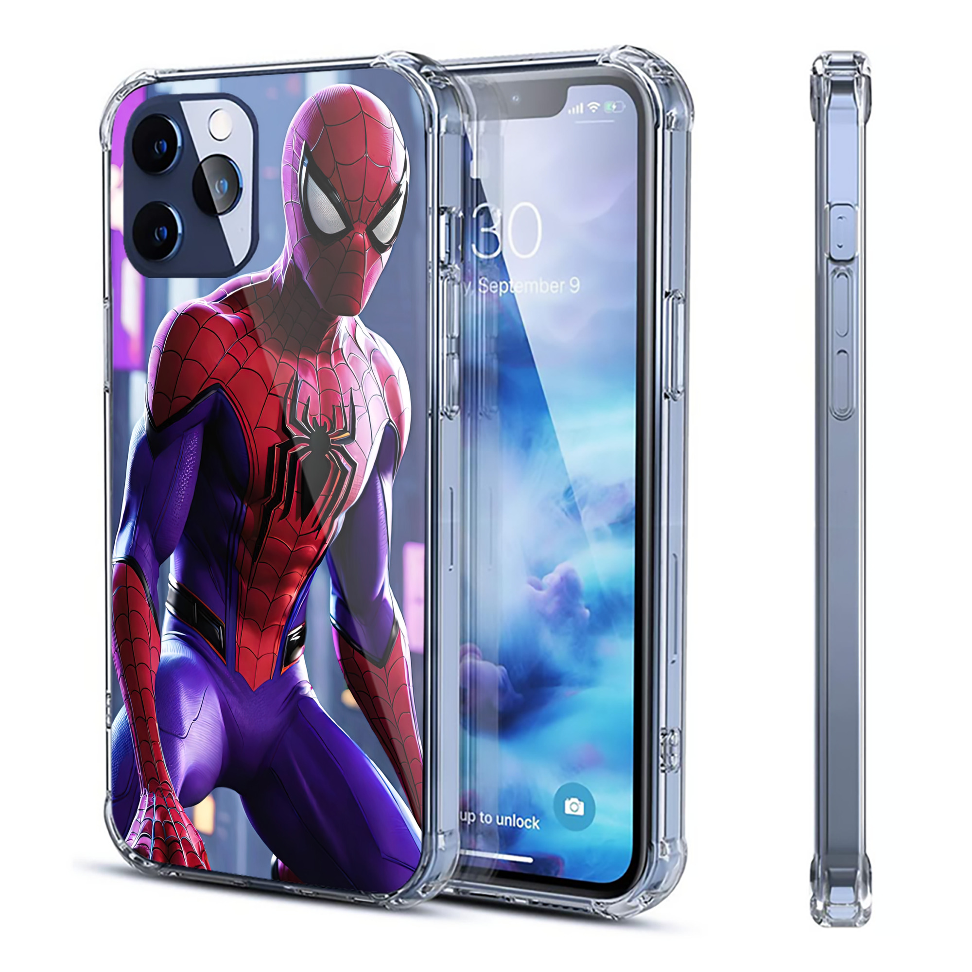 （画像用） Spider Man スパイダーマン 【iPhone 12シリーズ対応】透明スマホケース（クリアソフトケース）
